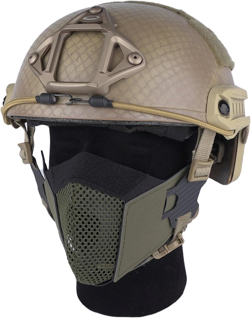 D.M.GEAR Airsoft Mesh Mask,Half Face Mask,Comfortable Adjustable Breathable,Tactical Lower Face Protective Mask for Outdoor - Image 1